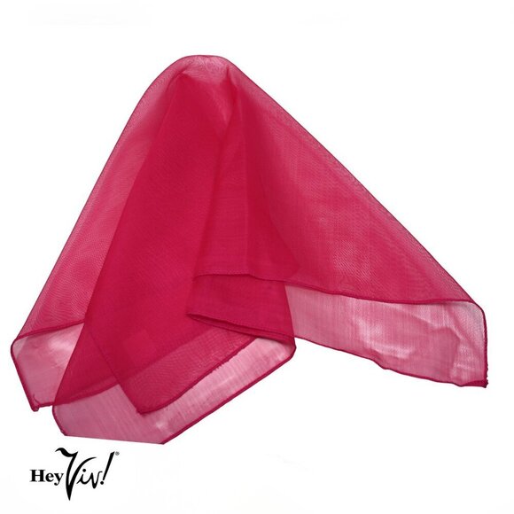 Rose Pink Sheer Chiffon Scarf 50s Style for Head Neck 21" Square - Hey Viv - Picture 6 of 6